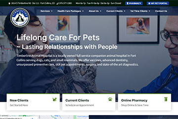 Animal Hospital website built in WordPress