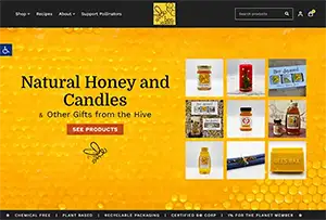 Honey store design in WooCommerce