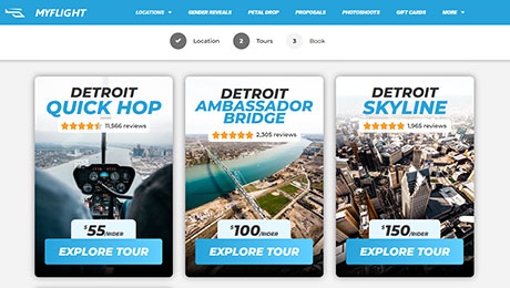 Helicopter Tour company website design