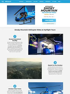 helicopter tour web design