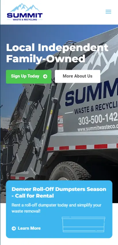 Denver Waste Disposal businesss website design