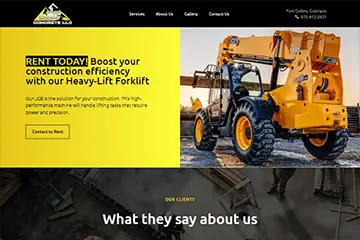 Construction Services Website Design