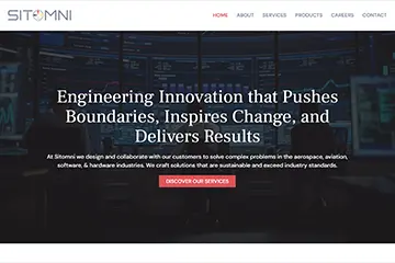 Aerospace WordPress homepage design