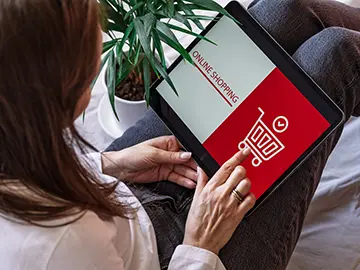 ecommerce website on a tablet