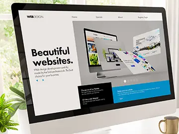 web design on large monitor