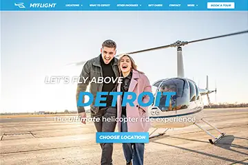 helicopter tour website design