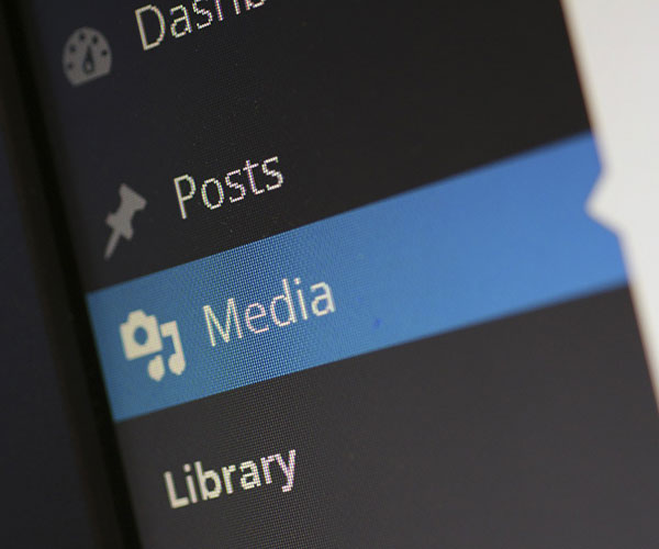 WordPress dashboard media link