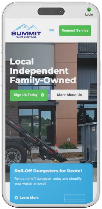 mobile web design for a Denver waste and recycling service