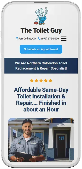 responsive toilet repair service site